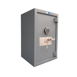 Caja fuerte Arfe 7500-3 de sobreponer con sistema de cierre de pomo, llave y electrónico.