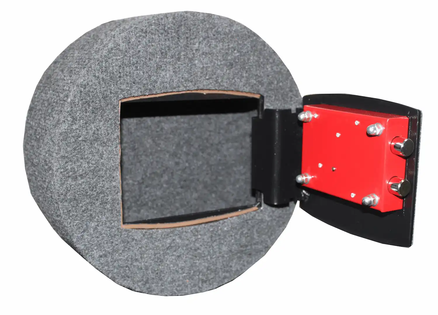 Caja fuerte cilíndrica para ocultar camuflada en el maletero de un vehiculo