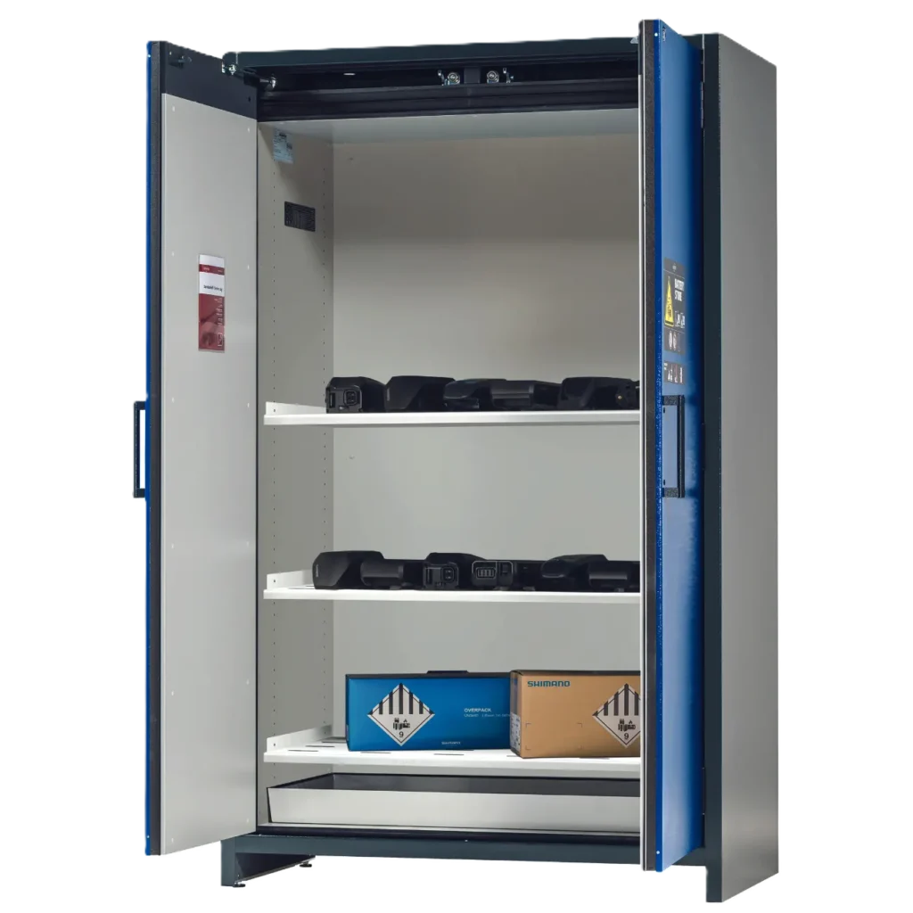 armario para almacenar baterías y evitar evitar incendios por baterías de litio 