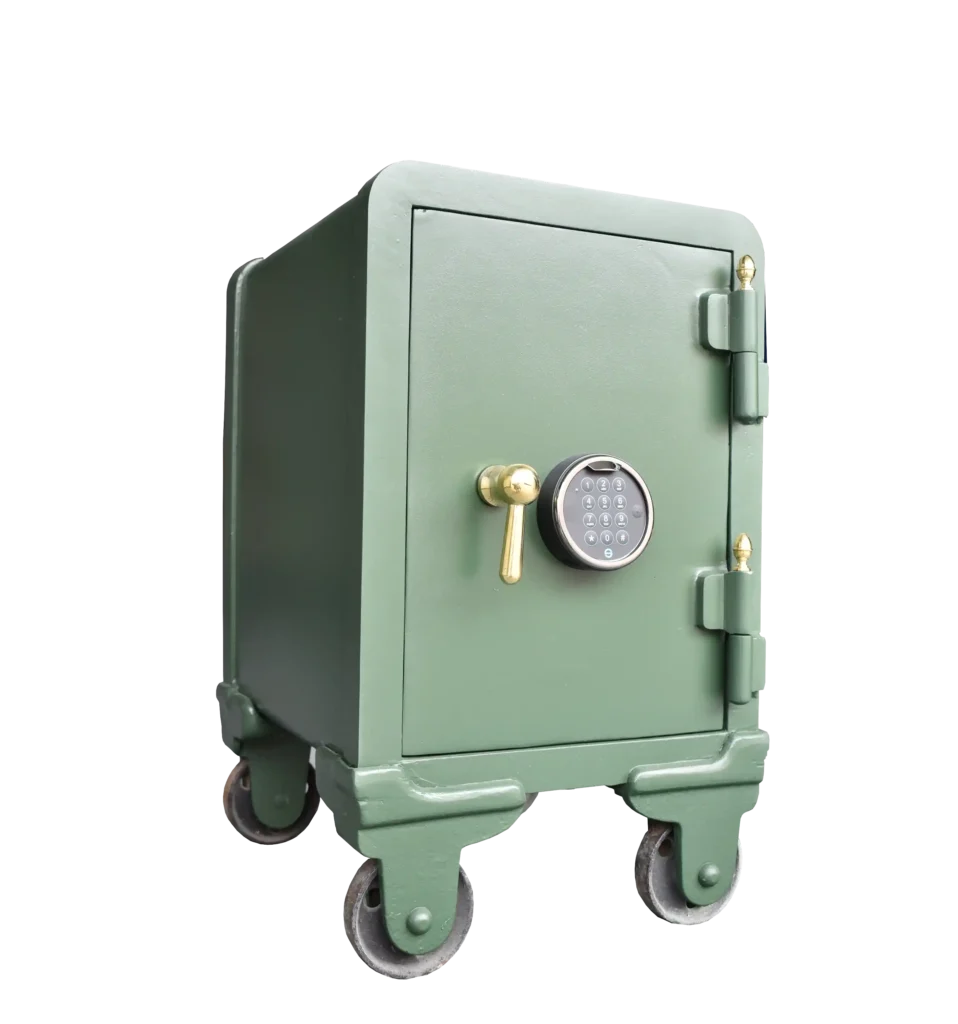 Caja fuerte vintage con ruedas