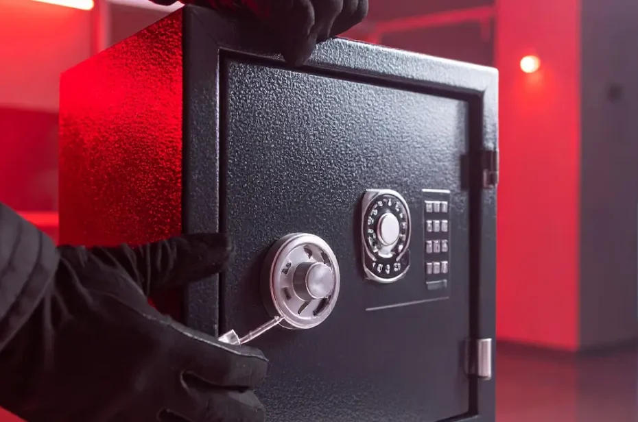 Intento de apertura en el robo de una caja fuerte