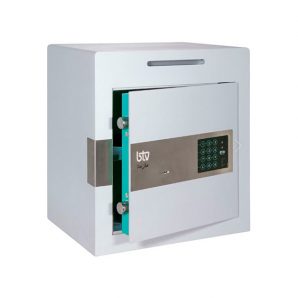 Caja fuerte sobreponer Serie Jade pequeña con cerradura de llave y combinación electrónica